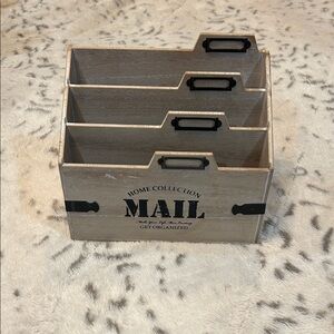 MAIL Wooden Mail Organizer - Neutral Brown Wood